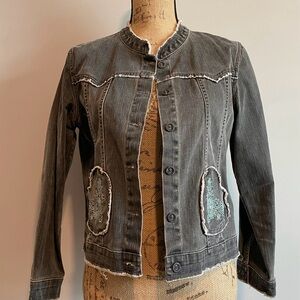 Paper Wings girls sz 14 Grey Denim Jacket